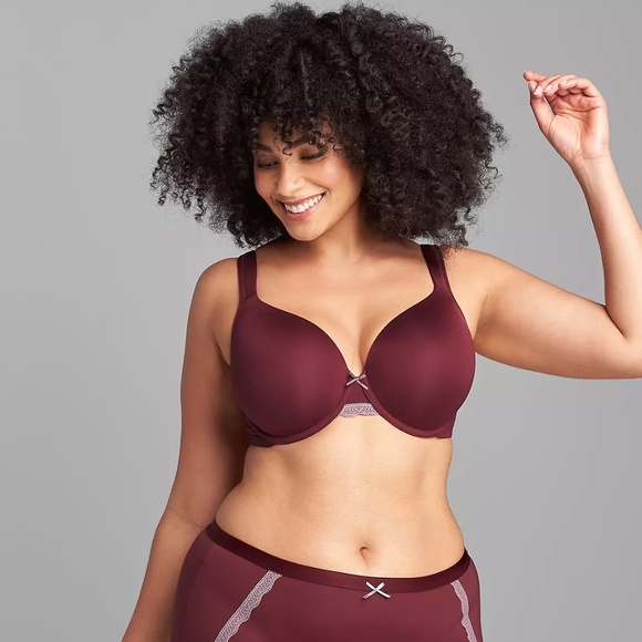 Cacique Lightly Lined Full Coverage Burgundy Bra Women's Size 44DDD - Picture 14 of 14